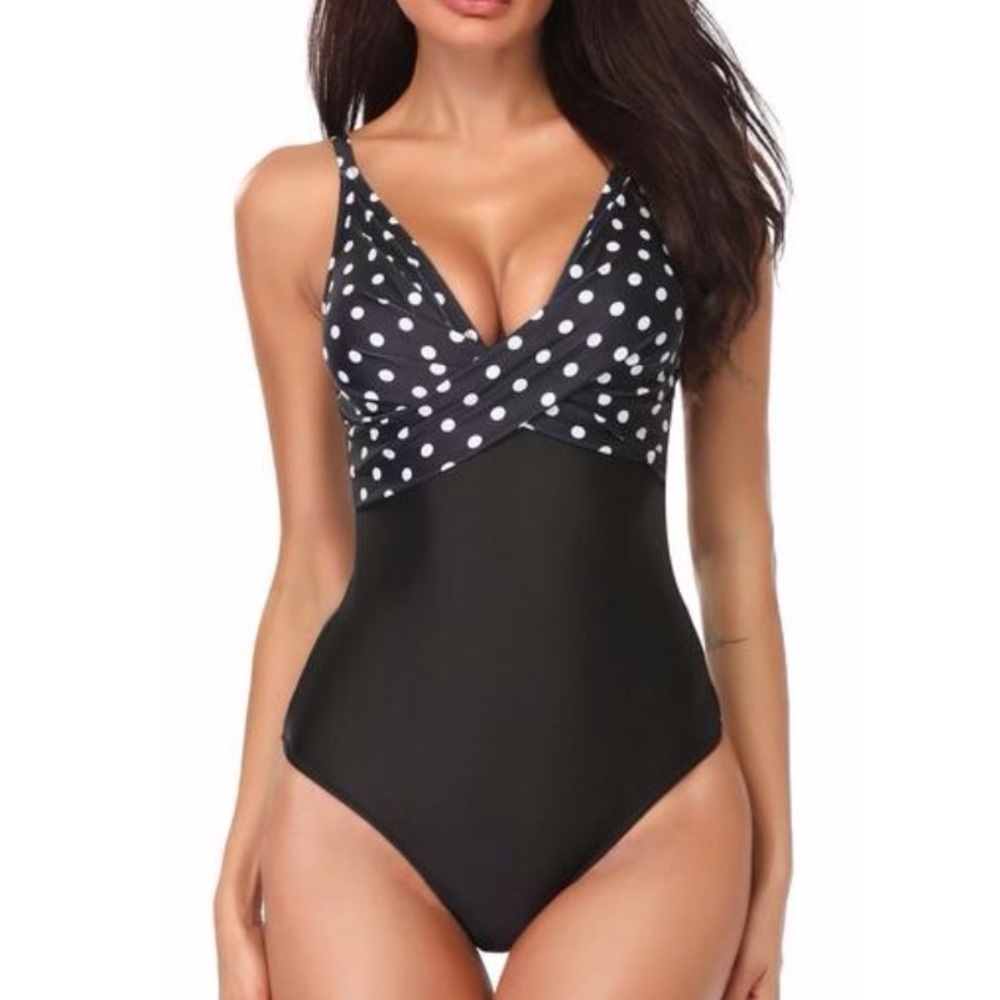 B2prity Women's Monokini Front Cross One Piece Swimsuits Tummy Control Size XXL
